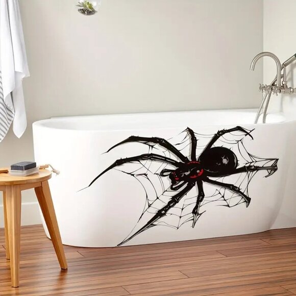 Eerie Ambiance, Halloween Spider Wall Decal - 12"x24" Self-Adhesive PVC Sticker - Picture 1 of 3